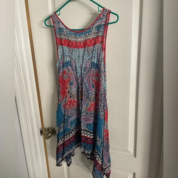 Bila Asymmetrical Dress in Red and Blue Paisley - Picture 2 of 3